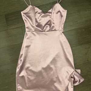 Windsor Strapless Blush Satin Dress